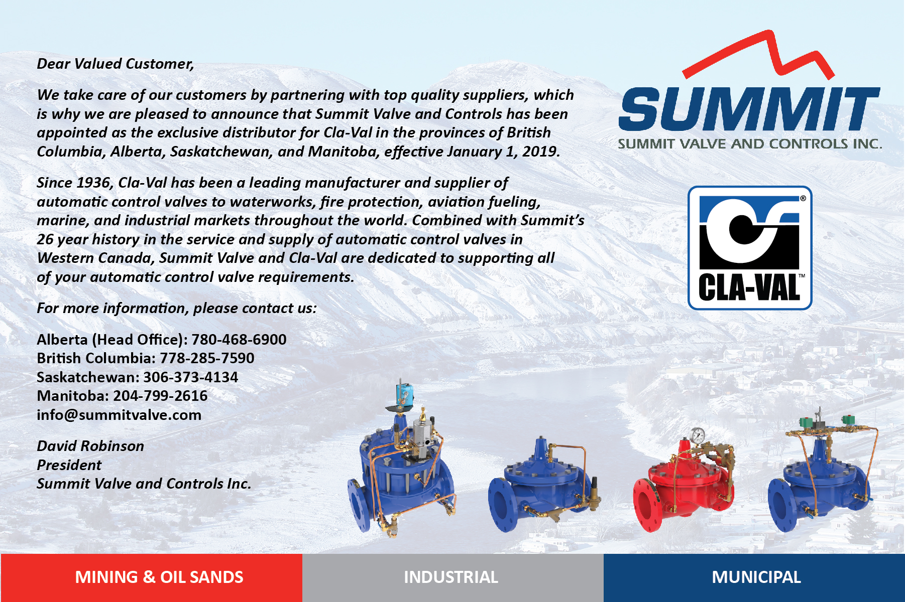 Summit-Valve Cla-Val Exclusive Distributor